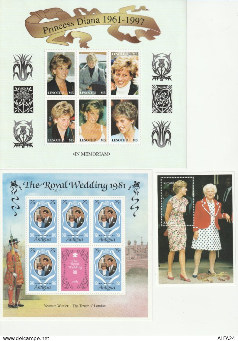 FOGLIETTI NUOVI LADY DIANA - PRINCIPE CARLO (5 FOTO) (XT4073 - Royalties, Royals