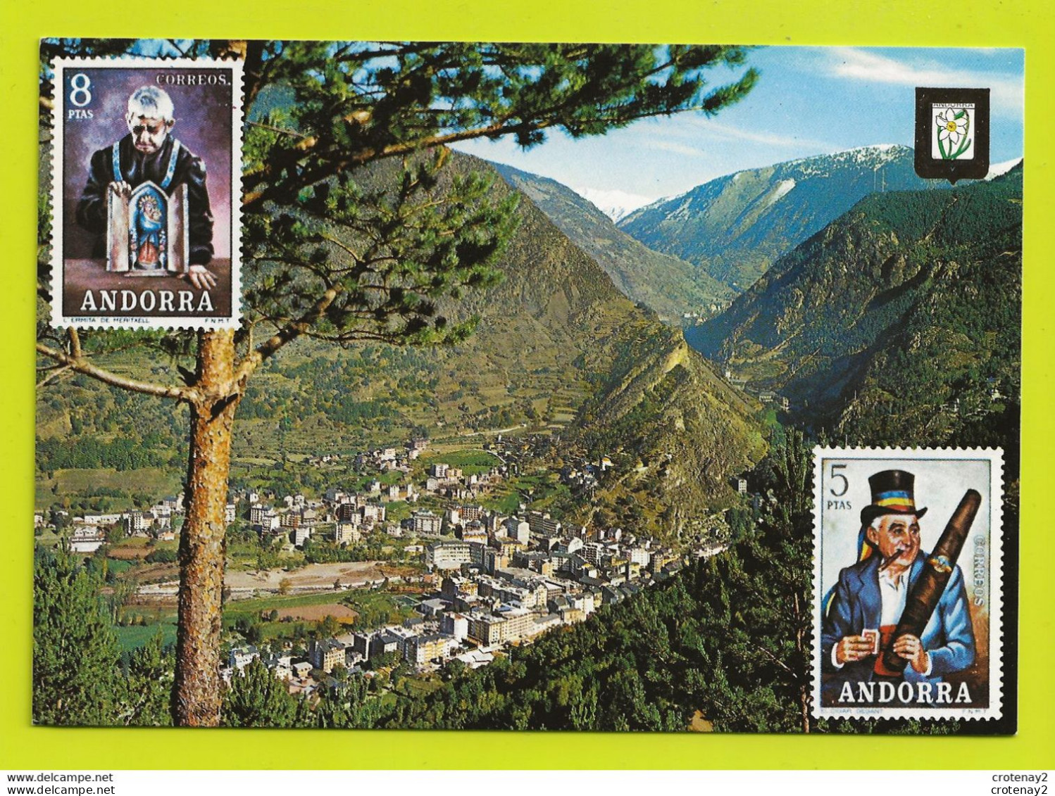 ANDORRE Valls D'Andorra N°211 Les Escaldes I Engordany Comercial Escudo De Oro Faux Timbres VOIR DOS En 1981 - Andorra