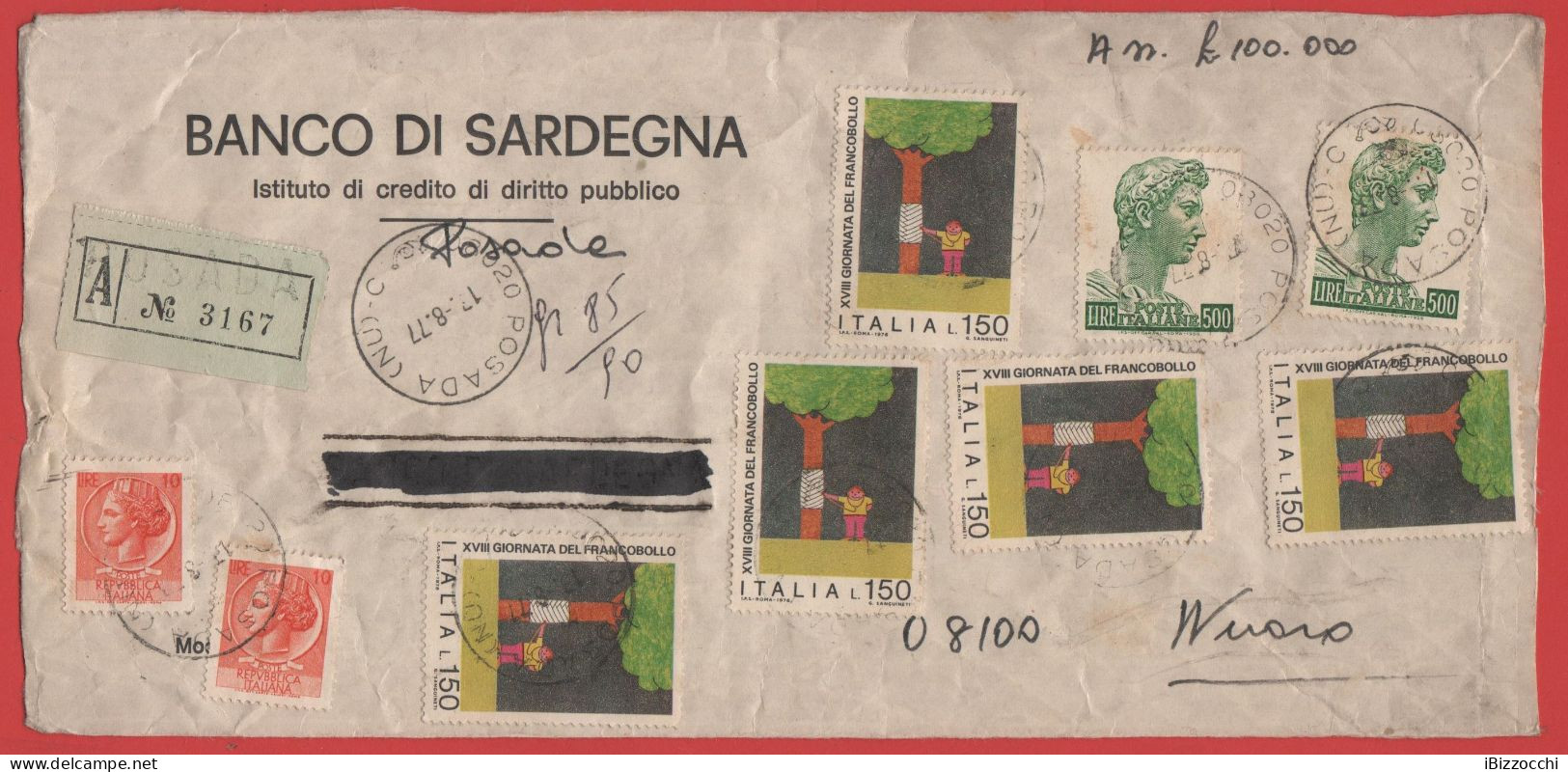 ITALIA - Storia Postale Repubblica - 1977 - 5x 150 18ª Giornata Del Francobollo; Dottore Che Visita Un Albero Fasciato + - 1981-90: Marcophilie