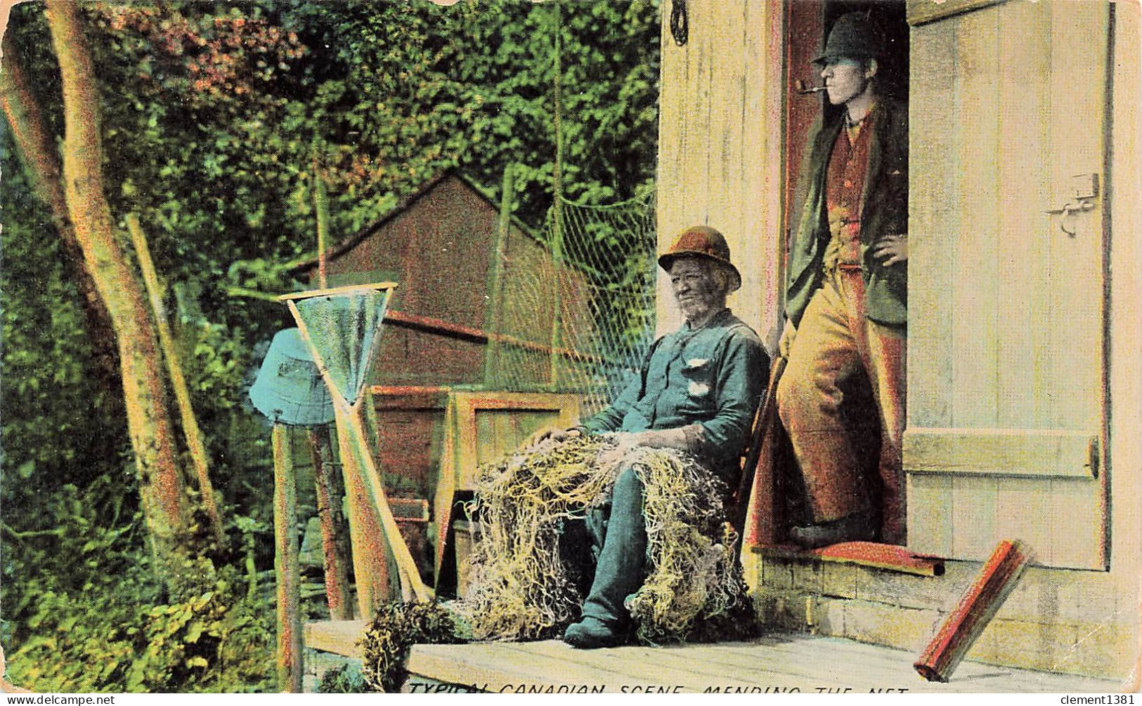 Typical Canadian Scene Mending The Net Fish Fishing - Zonder Classificatie