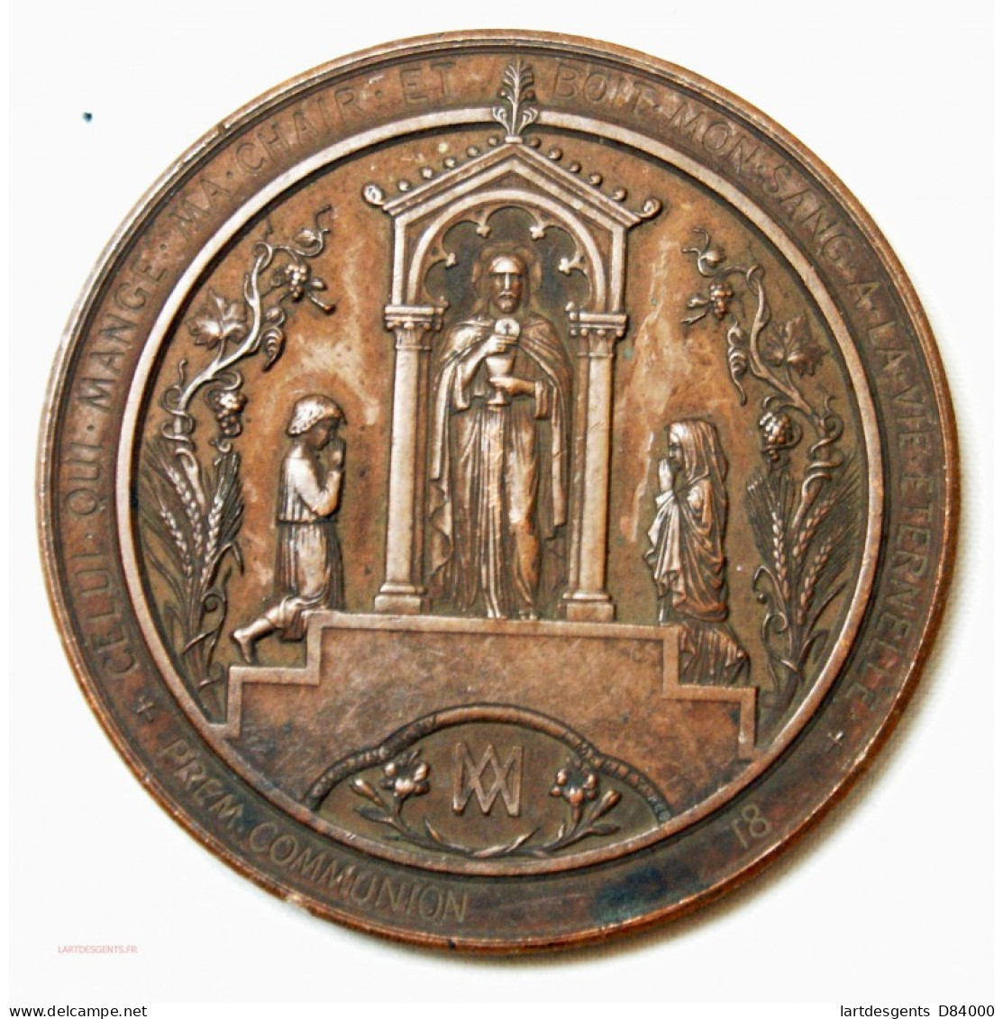 Médaille BAPTEME, COMMUNION, CONFIRMATION 18.. Par Arthur Martin - Professionnels/De Société
