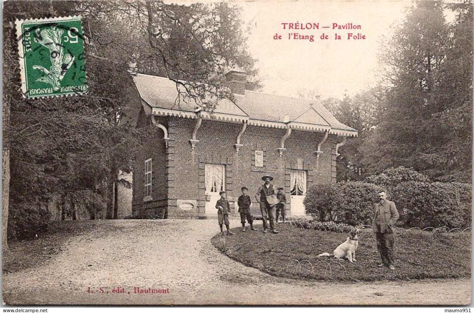 59 TRELON - PAVILLON DE L'ETANG DE LA FOLLE - LE MAITRE AVEC SON CHIEN - Autres & Non Classés