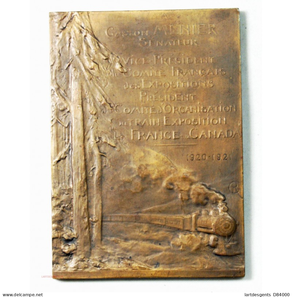 MEDAILLE Plaque  G. MEUNIER Sénateur, Expo France-Canada 1920-1921 - Firma's