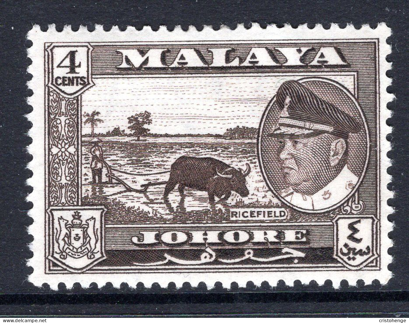 Malaysian States - Johore - 1960 Pictorials - 4c Ricefield HM (SG 157) - Johore