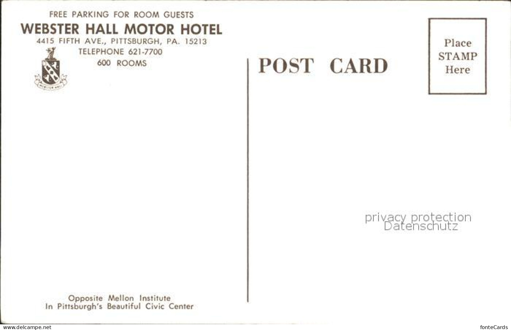 71990986 Pittsburg Pennsylvania Webster Hall Motor Hotel United States - Otros & Sin Clasificación