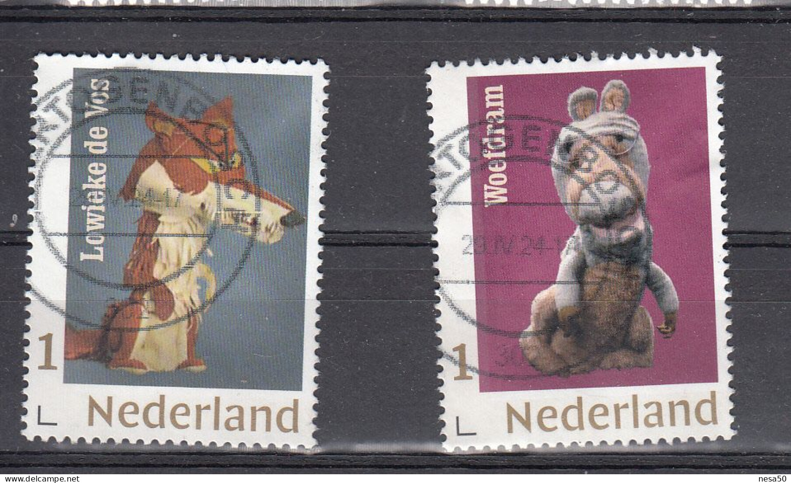 Nederland Persoonlijke Zegels: Fabeltjeskrant: Lowieke De Vos + Woefdram, Gestempeld - Used Stamps