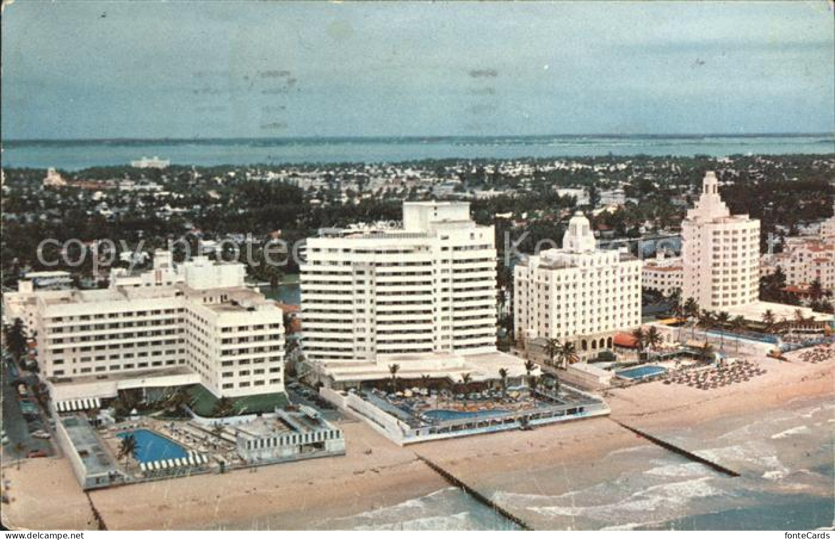 71990960 Miami_Beach Fliegeraufnahme Hotels Am Strand - Other & Unclassified