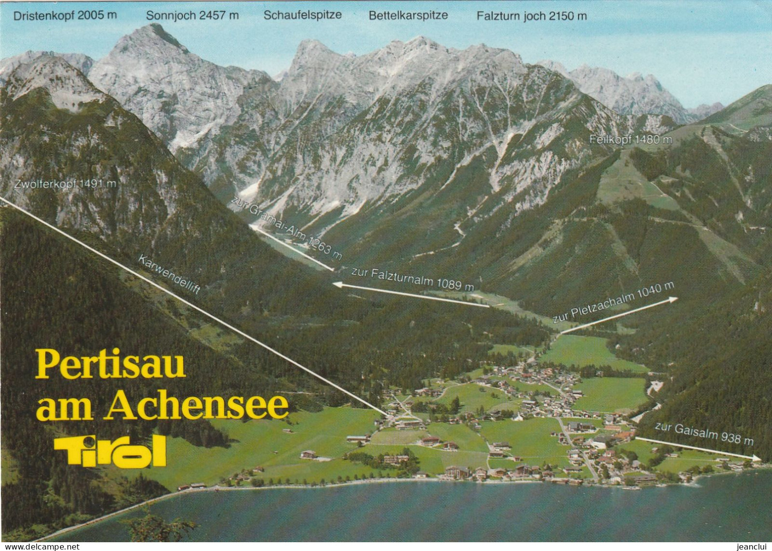 CPM. PERTISAU AM ACHENSEE  .  CARTE AFFR AU VERSO  .  2 SCANNES - Pertisau