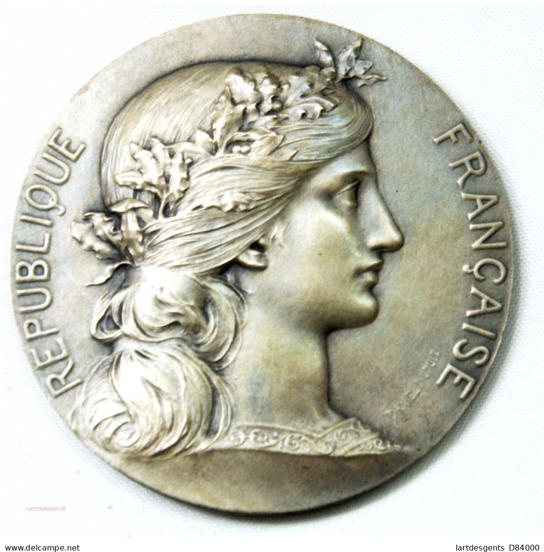 Médaille Argent Des Beaux Arts, Décernée En 1937 Sur Tranche Par Daniel Dupuis - Professionals/Firms