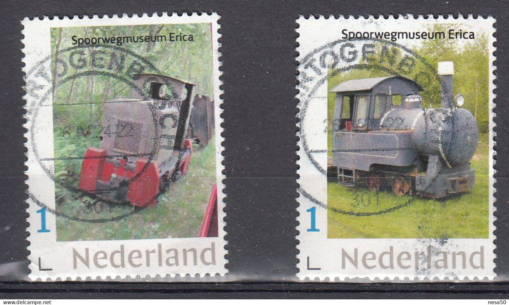 Nederland Persoonlijke Zegels: Treinen, Train, Spoorwegmuseum Erica 2x, Gestempeld - Used Stamps