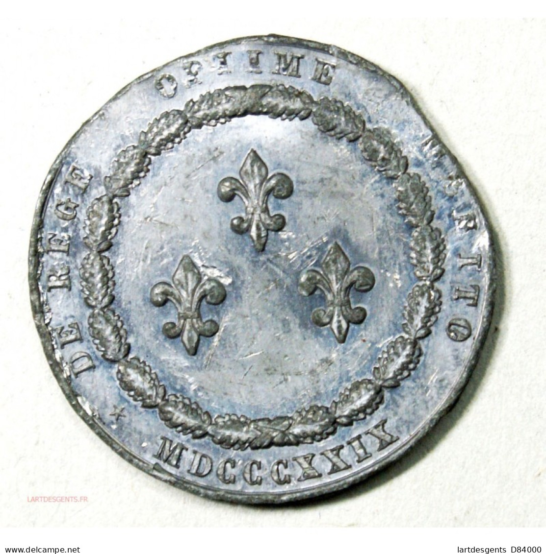 Médaille D'Italie ORDRE DE CHEVALIER Franciscus Ier 1829 Rare étain - Professionals/Firms