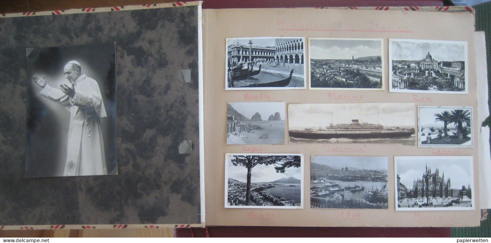 Fotoalbum "Italienreise 1950" (Venezia, Firenze, Roma, Napoli, Pompej, Capri, Genova, Milano, Cannes) Papstaudienz - Europa
