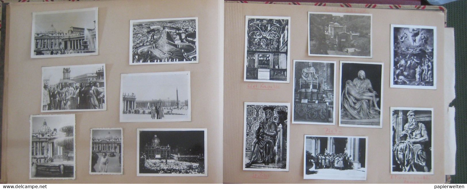 Fotoalbum "Italienreise 1950" (Venezia, Firenze, Roma, Napoli, Pompej, Capri, Genova, Milano, Cannes) Papstaudienz