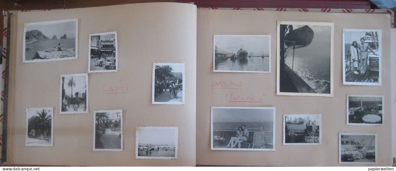 Fotoalbum "Italienreise 1950" (Venezia, Firenze, Roma, Napoli, Pompej, Capri, Genova, Milano, Cannes) Papstaudienz