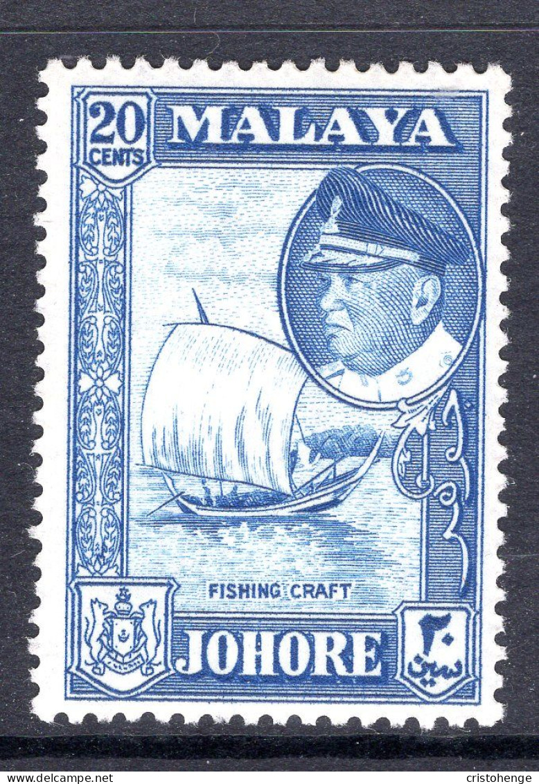 Malaysian States - Johore - 1960 Pictorials - 20c Fishing Craft HM (SG 161) - Johore