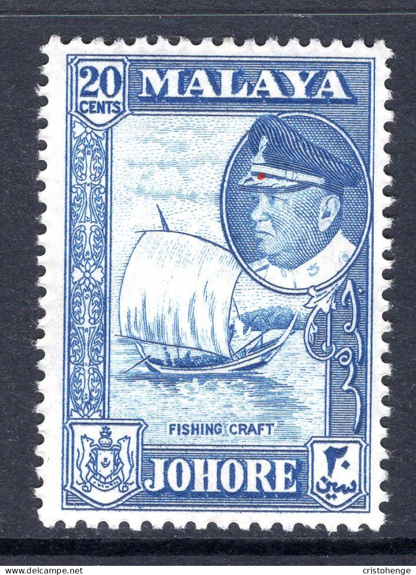 Malaysian States - Johore - 1960 Pictorials - 20c Fishing Craft HM (SG 161) - Johore