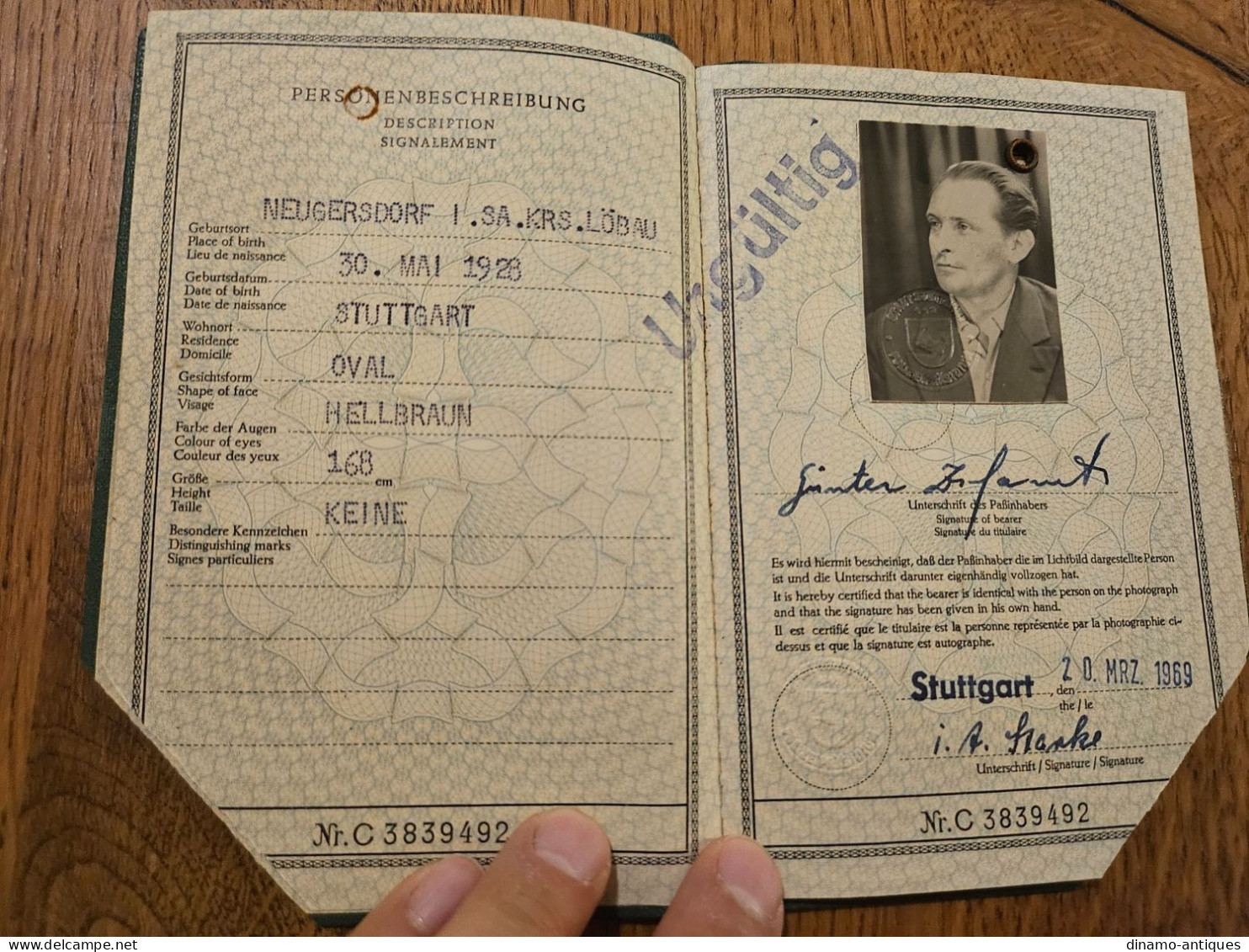 1969 Germany Passport Reisepass Issued In Stuttgart - Full Of DDR Turkey Greece Bulgaria Yugoslavia Czechoslovakia Visas - Documents Historiques