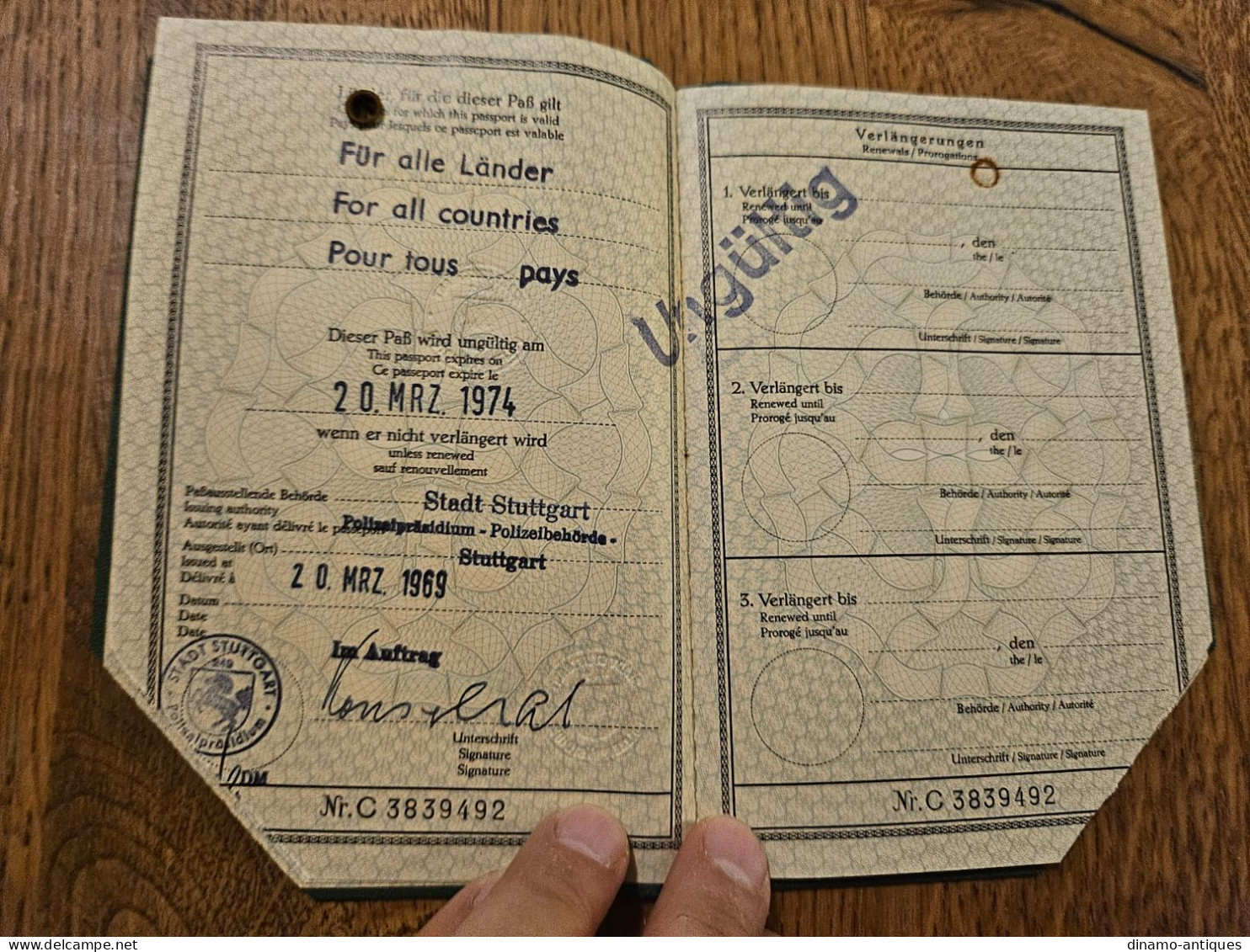 1969 Germany Passport Reisepass Issued In Stuttgart - Full Of DDR Turkey Greece Bulgaria Yugoslavia Czechoslovakia Visas - Documents Historiques