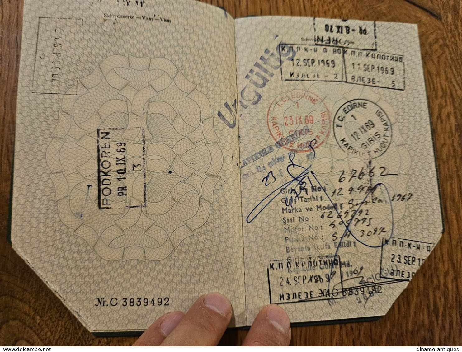 1969 Germany Passport Reisepass Issued In Stuttgart - Full Of DDR Turkey Greece Bulgaria Yugoslavia Czechoslovakia Visas - Historical Documents