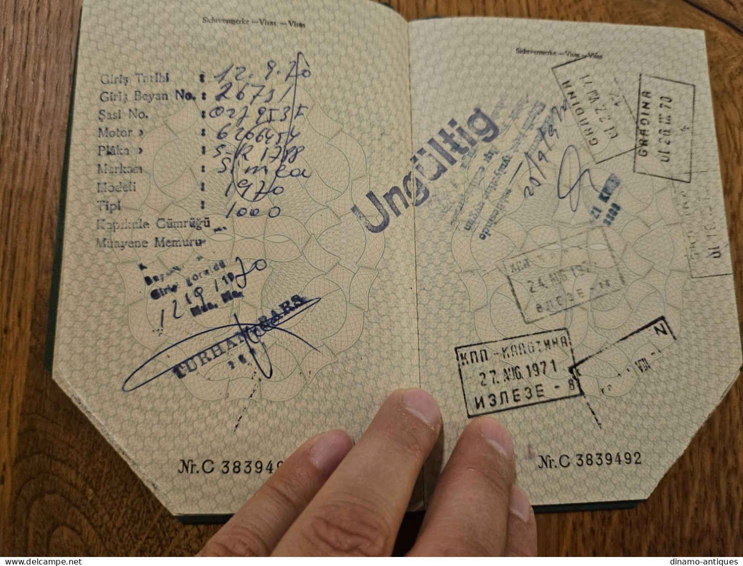 1969 Germany passport reisepass issued in Stuttgart - full of DDR Turkey Greece Bulgaria Yugoslavia Czechoslovakia visas