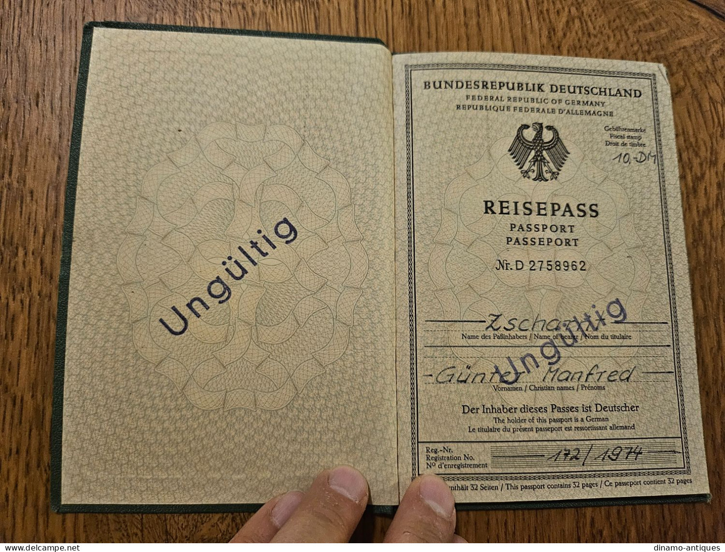 1974 Germany Passport Reisepass Issued In Gerlingen - Full Of DDR Greece Bulgaria Yugoslavia Czechoslovakia Visas - Historical Documents