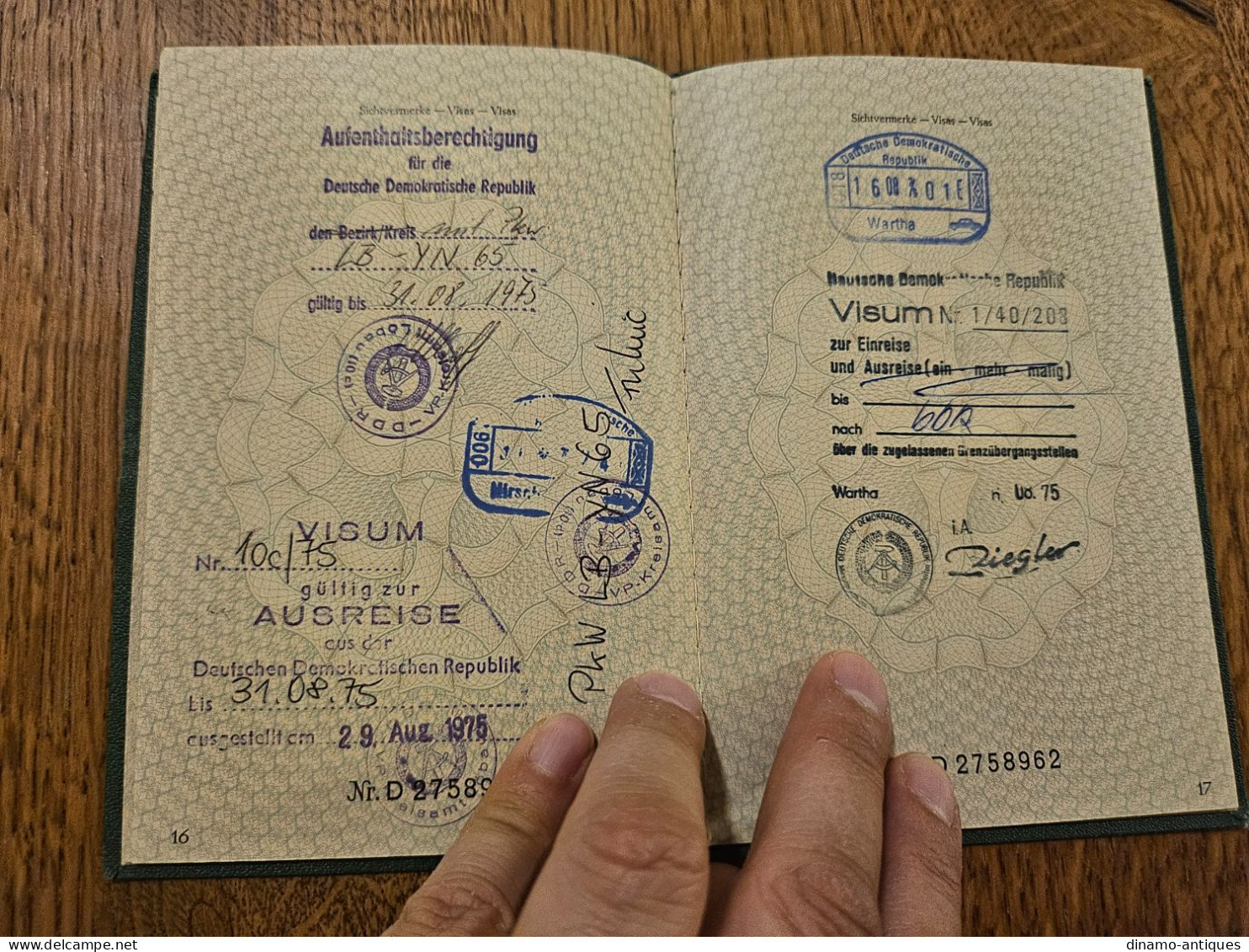 1974 Germany passport reisepass issued in Gerlingen - full of DDR Greece Bulgaria Yugoslavia Czechoslovakia visas