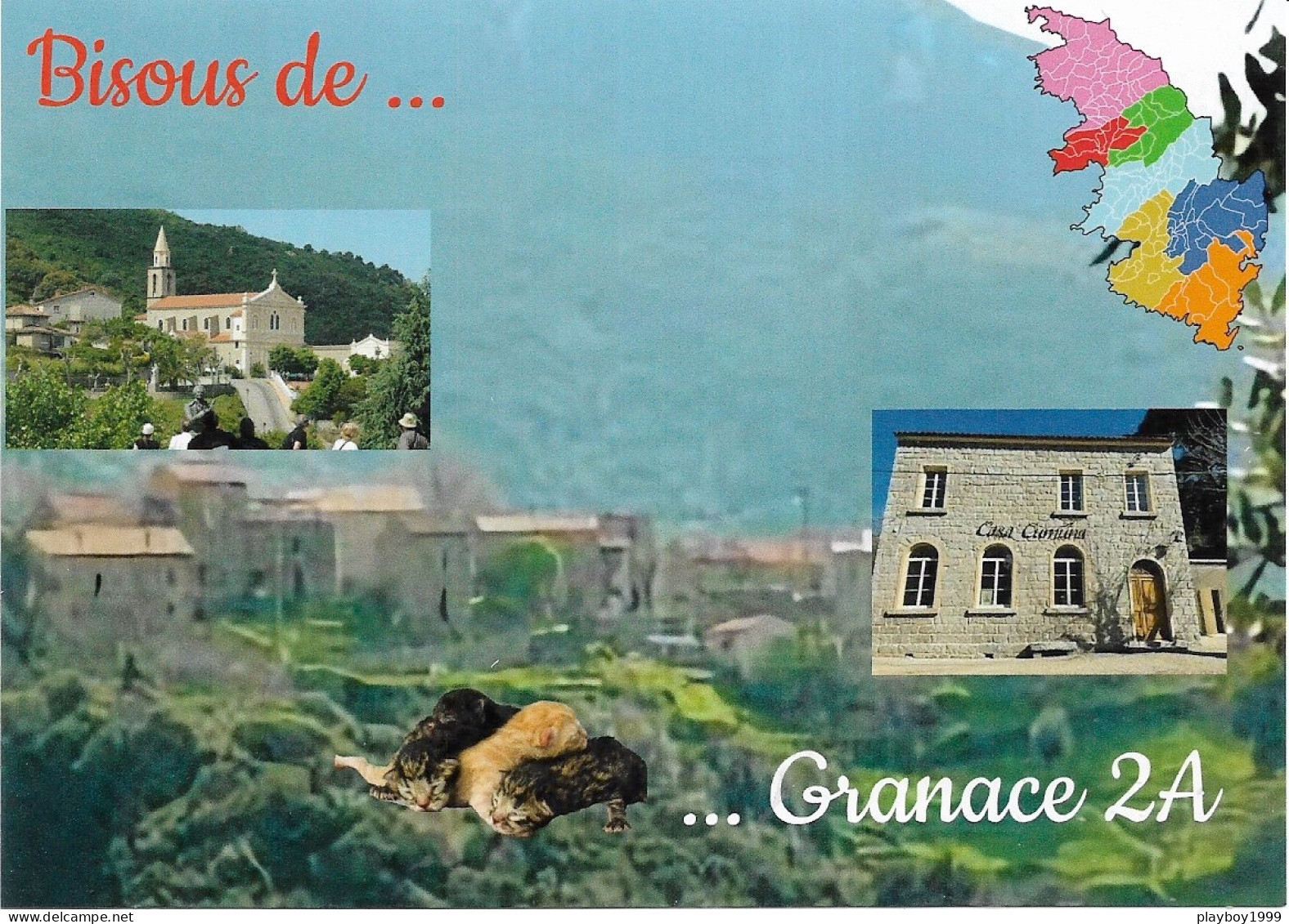 2A - GRANACE- 3 Petits Chatons - 3 Vues - Carte Géo De La Corse Du Sud - Cpm - Vierge - - Otros & Sin Clasificación