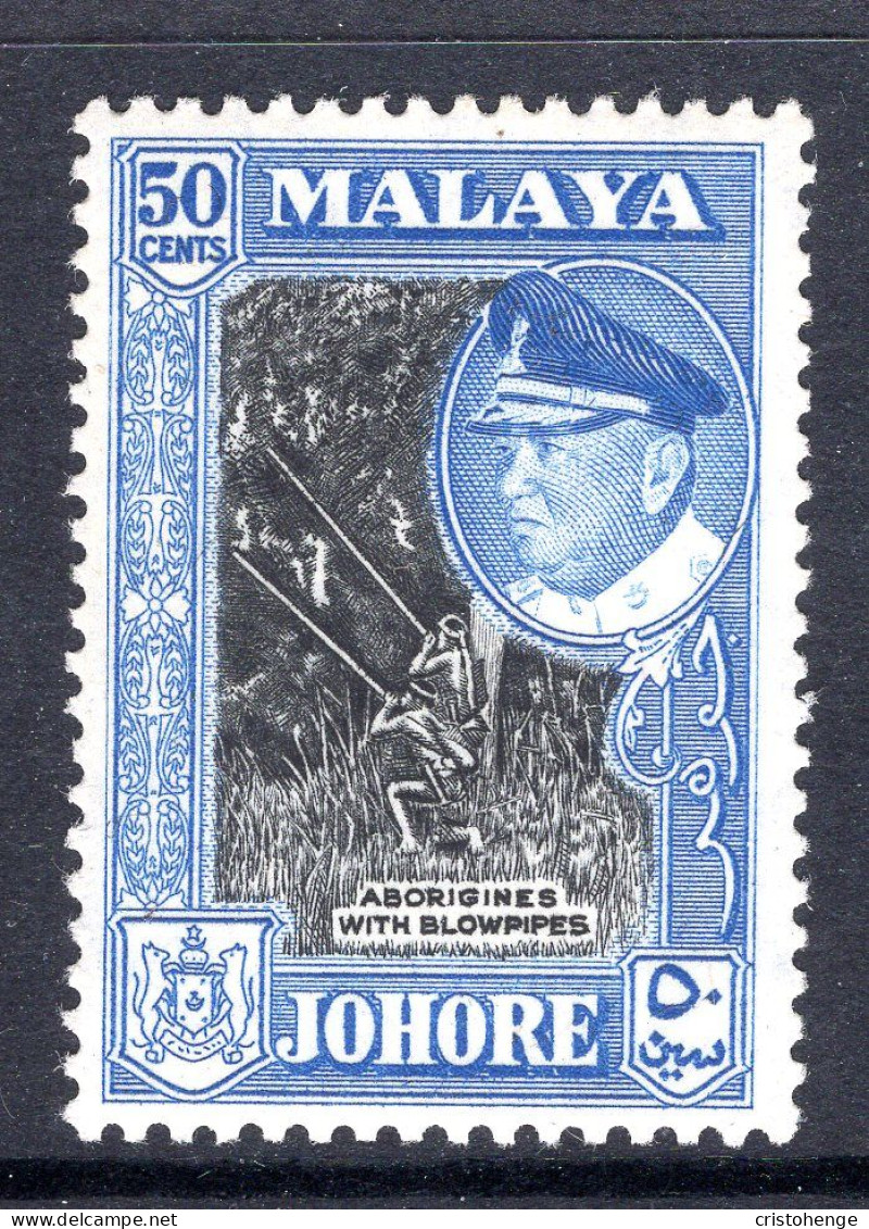 Malaysian States - Johore - 1960 Pictorials - 50c Aborigines With Blowpipes HM (SG 162) - Johore