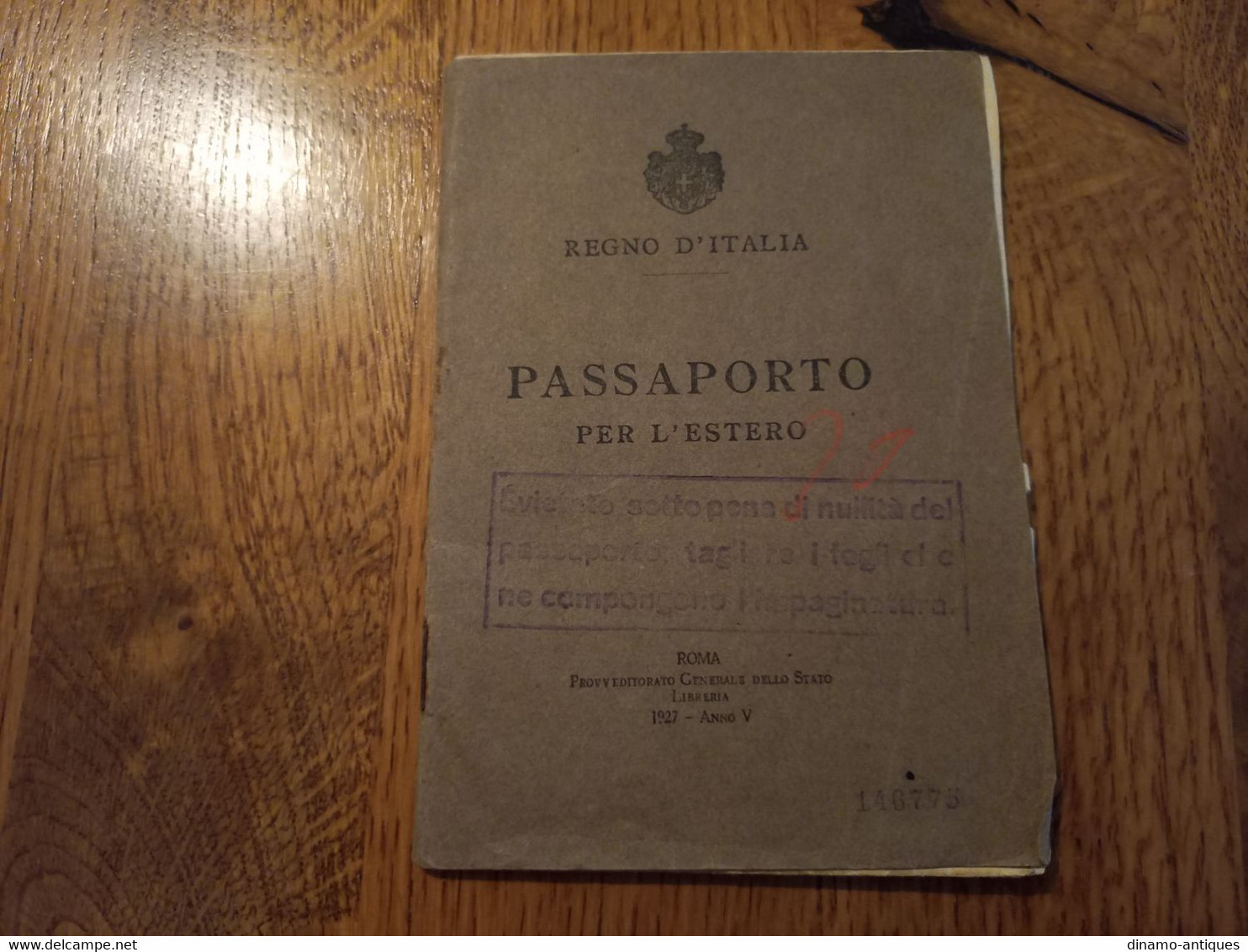 1929 Italy Passport Passeport Issued In Constantinople Turkey With Travel To Romania Bulgaria Rare Type Revenues Fiscal - Historical Documents