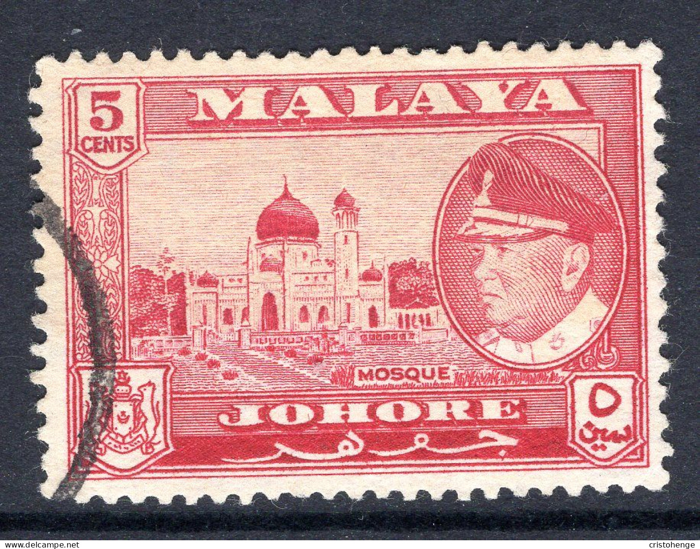 Malaysian States - Johore - 1960 Pictorials - 5c Mosque Used (SG 158) - Johore