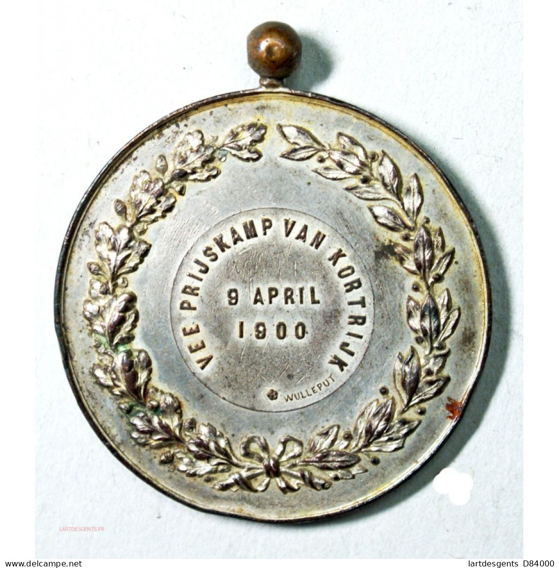 Médaille Léopold II Roi Des Belges "VEE PRIJSKAMP VAN KORTRIJK, 9 April 1900" - Professionnels/De Société