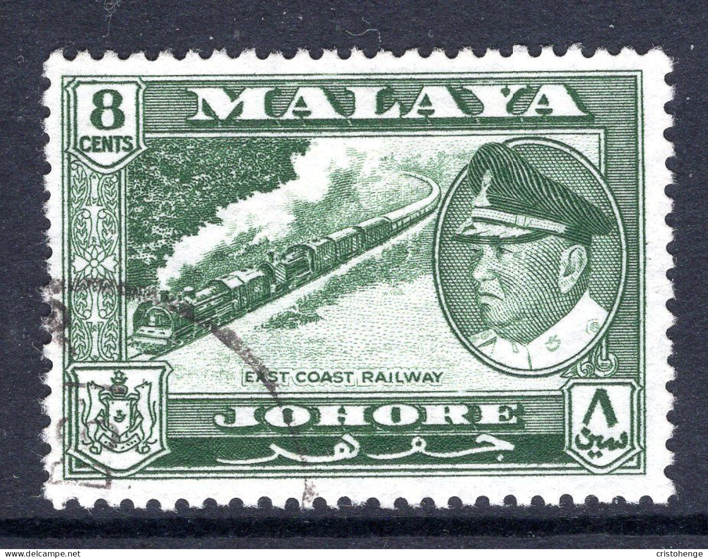 Malaysian States - Johore - 1960 Pictorials - 8c East Coast Railway Used (SG 159) - Johore