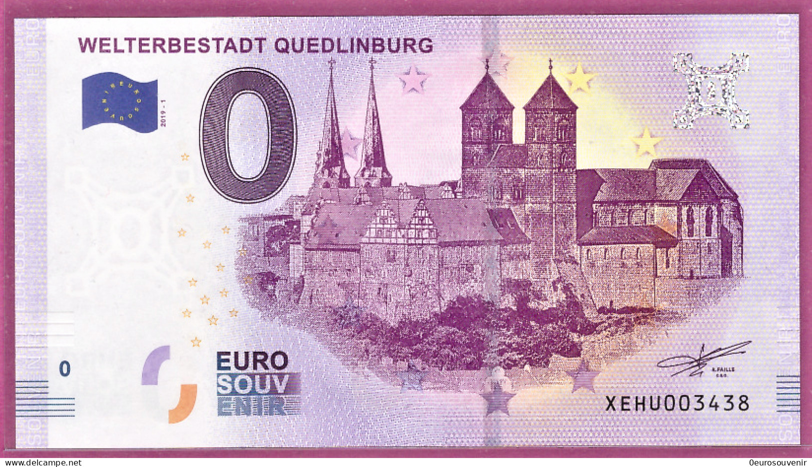 0-Euro XEHU 2019-1 WELTERBESTADT QUEDLINBURG - Privatentwürfe