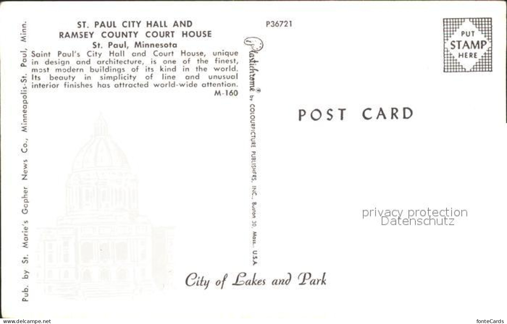 71969256 St Paul Minnesota City Hall Ramsey County Court House St Paul Minnesota - Andere & Zonder Classificatie