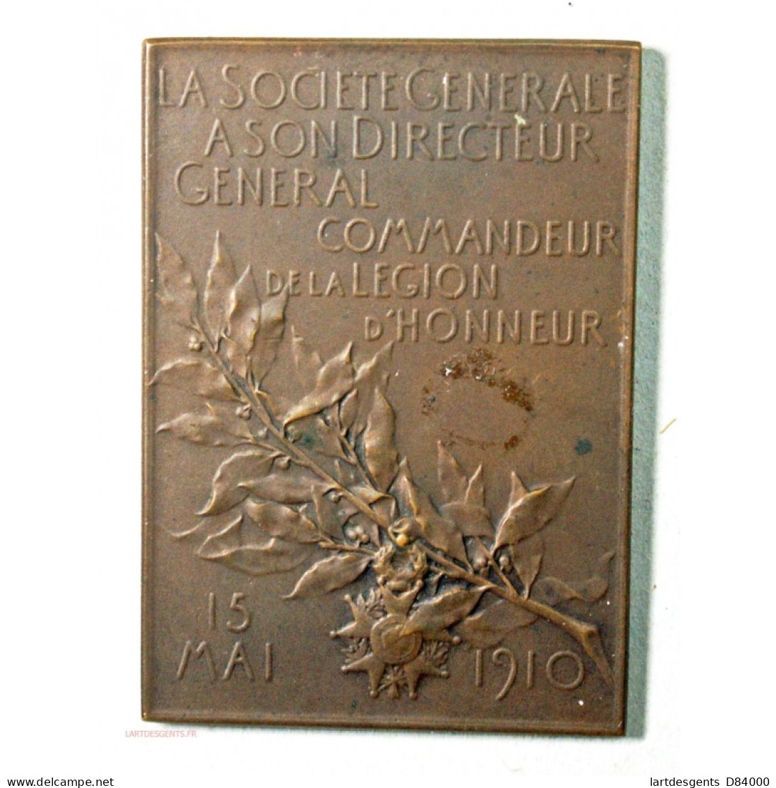 Médaille Plaque Louis Dorizon 1910 Par F. VERNON - Professionals/Firms