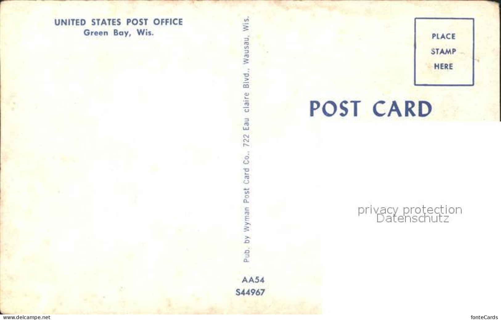 71969254 Green_Bay_Wisconsin United States Post Office - Andere & Zonder Classificatie