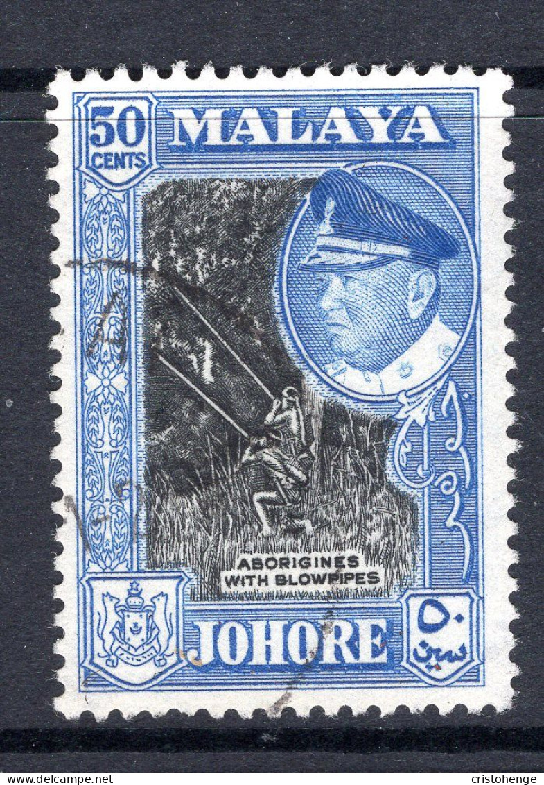 Malaysian States - Johore - 1960 Pictorials - 50c Aborigines With Blowpipes Used (SG 162) - Johore