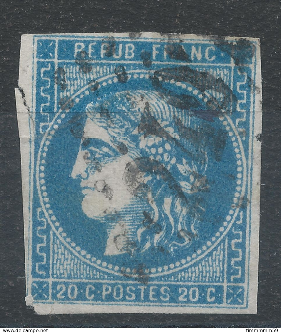 Lot N°83454   N°44-45 Ou 46 ???, Oblitéré PC 2407 MONNAIE(36), Indice 5, Déchirure Filet OUEST - 1870 Emission De Bordeaux