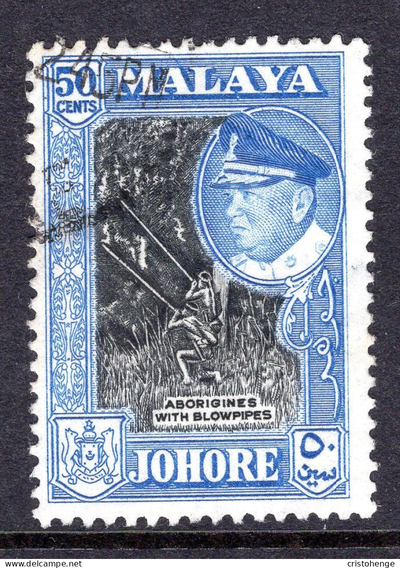 Malaysian States - Johore - 1960 Pictorials - 50c Aborigines With Blowpipes Used (SG 162) - Johore