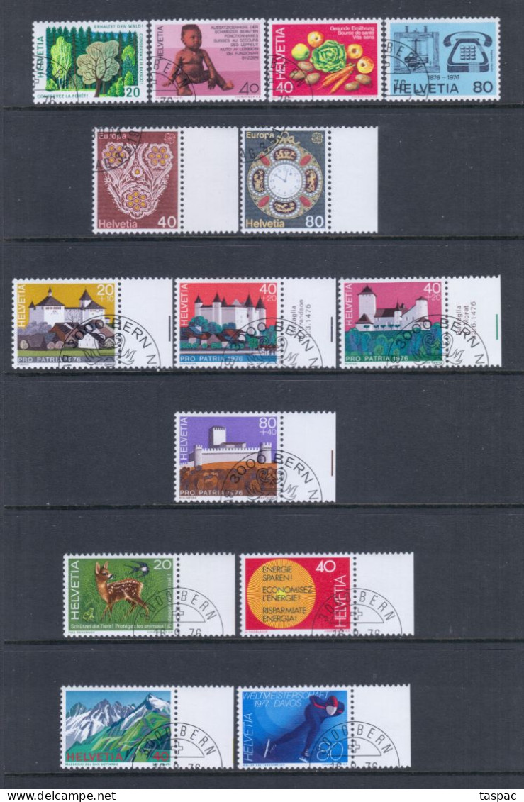 Switzerland 1976 Complete Year Set - Used (CTO) - 25 Stamps (please See Description) - Gebruikt