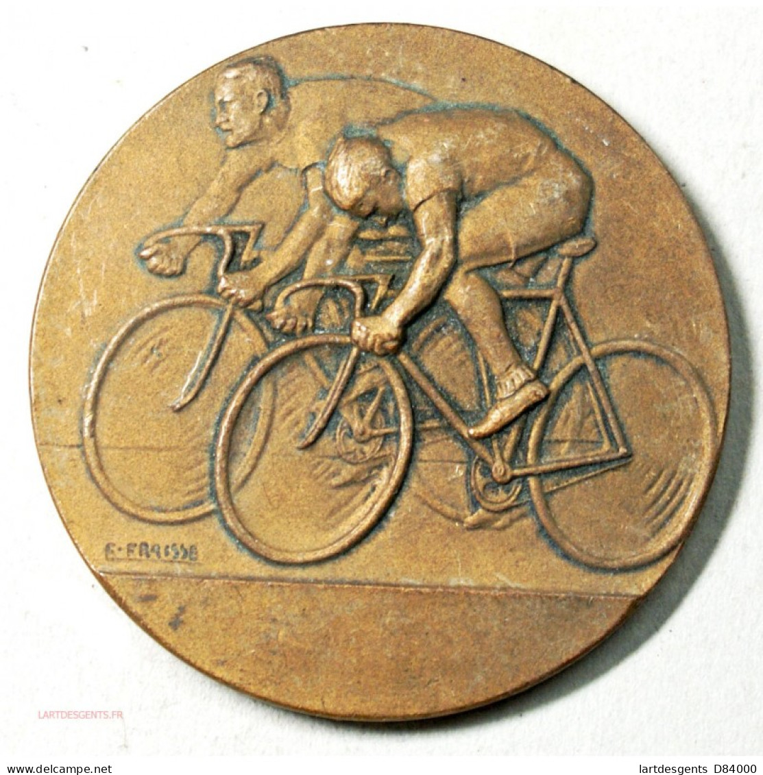 Médaille  De Cycliste  Par F. FRAISSE (2) Lartdesgents  Avignon - Firma's