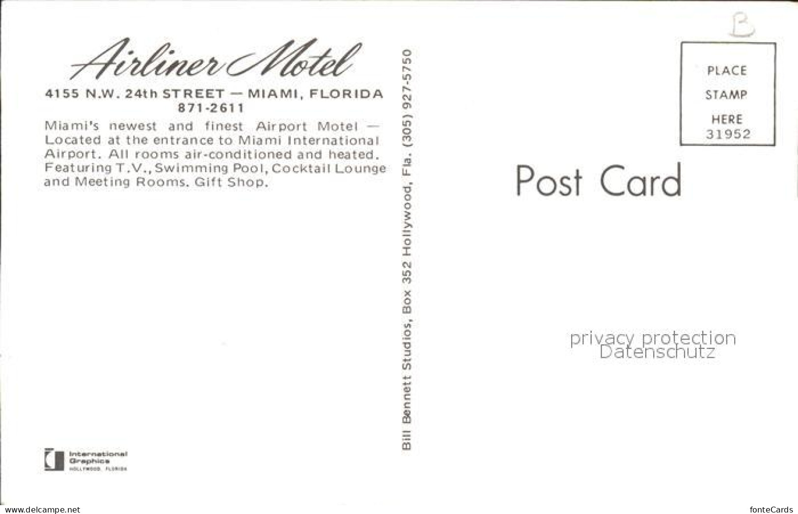 71969127 Miami_Florida Airliner Motel - Autres & Non Classés