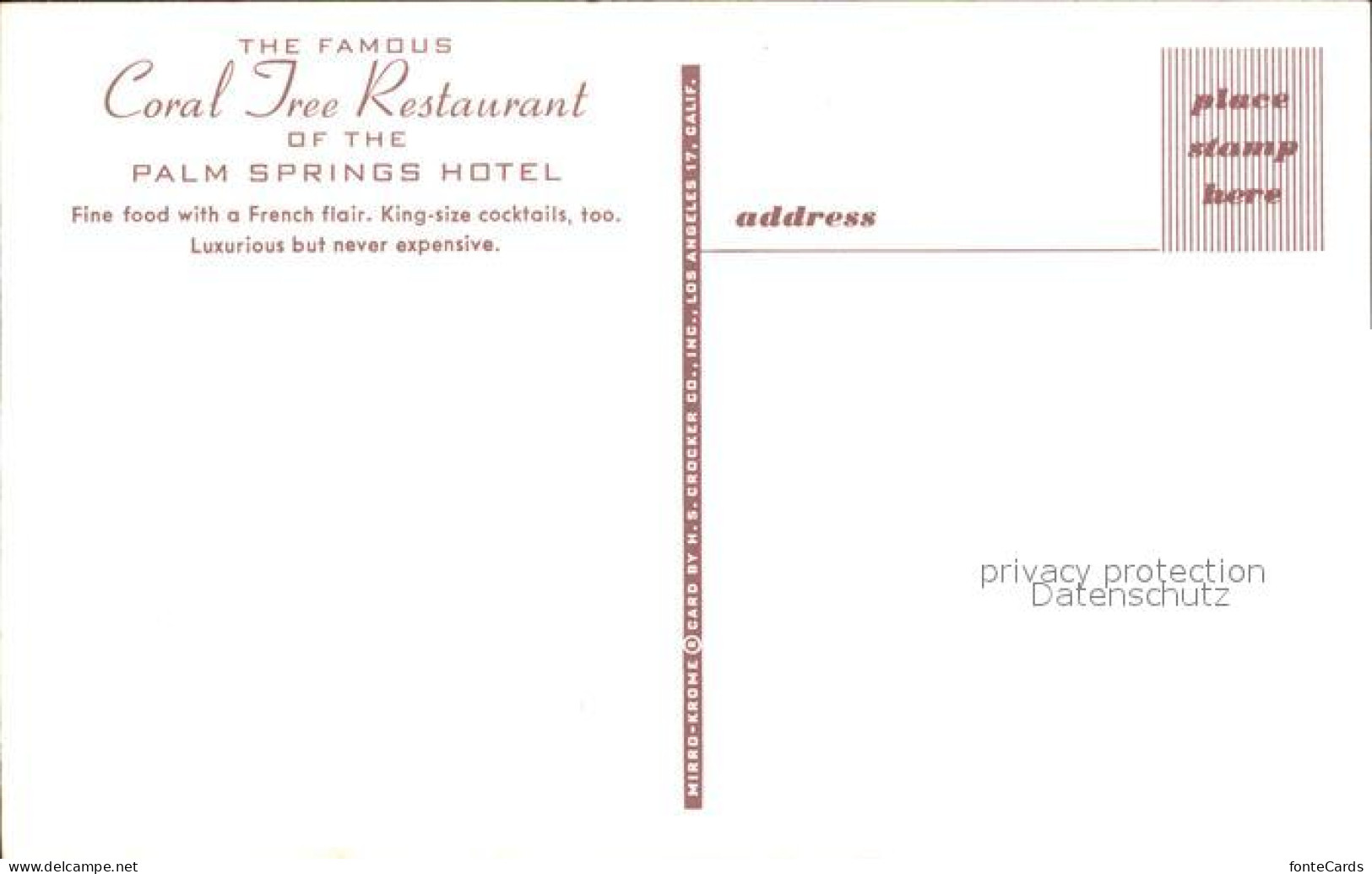 71969121 Palm_Springs Coral Tree Restaurant  - Andere & Zonder Classificatie