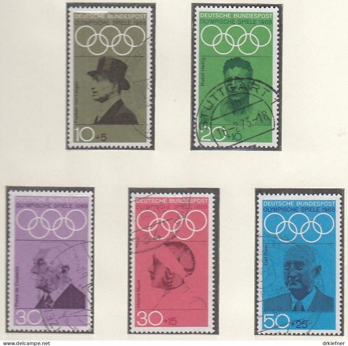 BRD  561-565, Gestempelt, Olympische Spiele München 1972, 1968 - Gebraucht