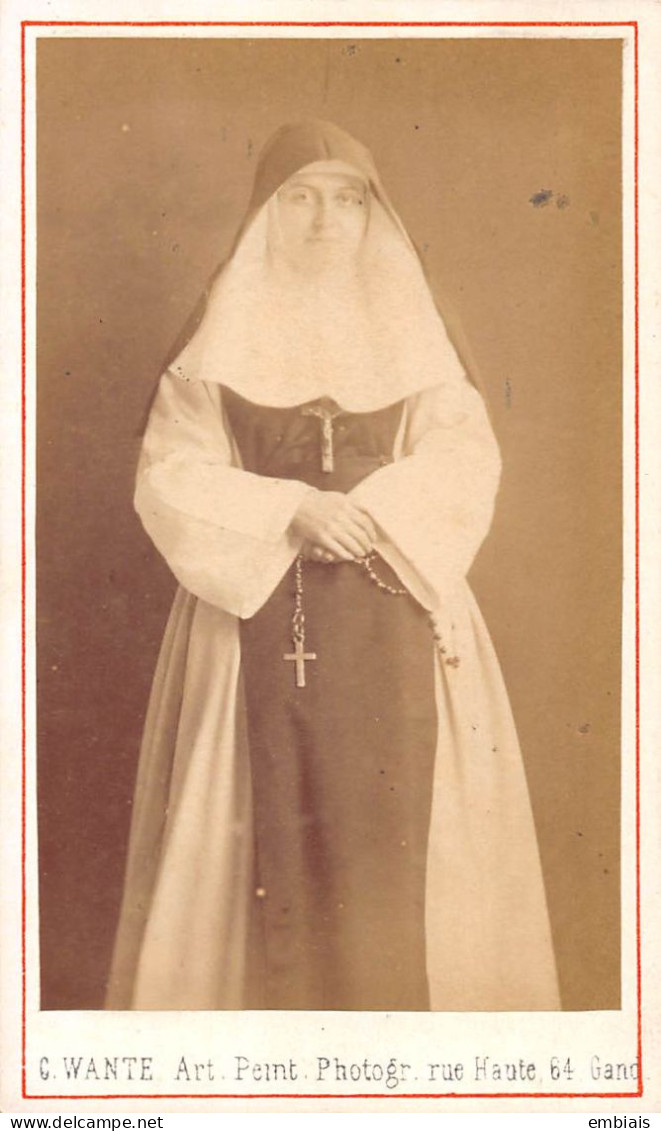 GAND - Photo CDV D'une  Religieuse, Sœur Par Le Photographe C.WANTE Artiste Peintre Photographe, Gand - Antiche (ante 1900)