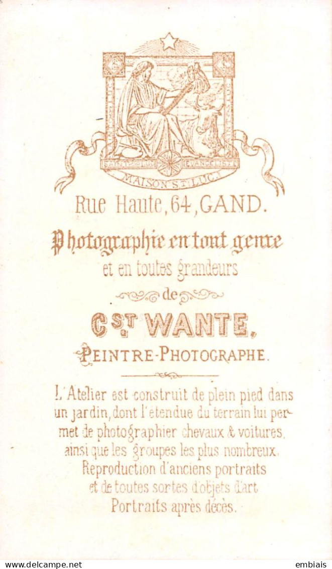 GAND - Photo CDV D'une  Religieuse, Sœur Par Le Photographe C.WANTE Artiste Peintre Photographe, Gand - Old (before 1900)