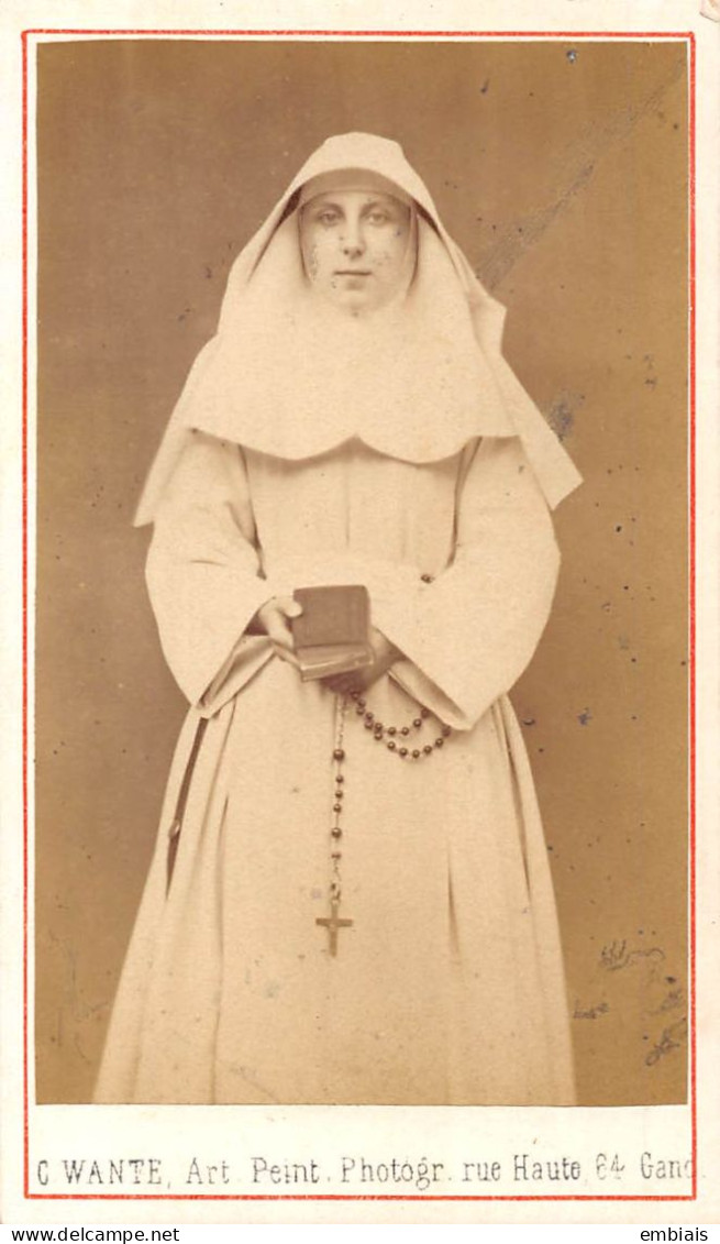 GAND - Photo CDV D'une  Religieuse, Sœur Par Le Photographe C.WANTE Artiste Peintre Photographe, Gand - Old (before 1900)