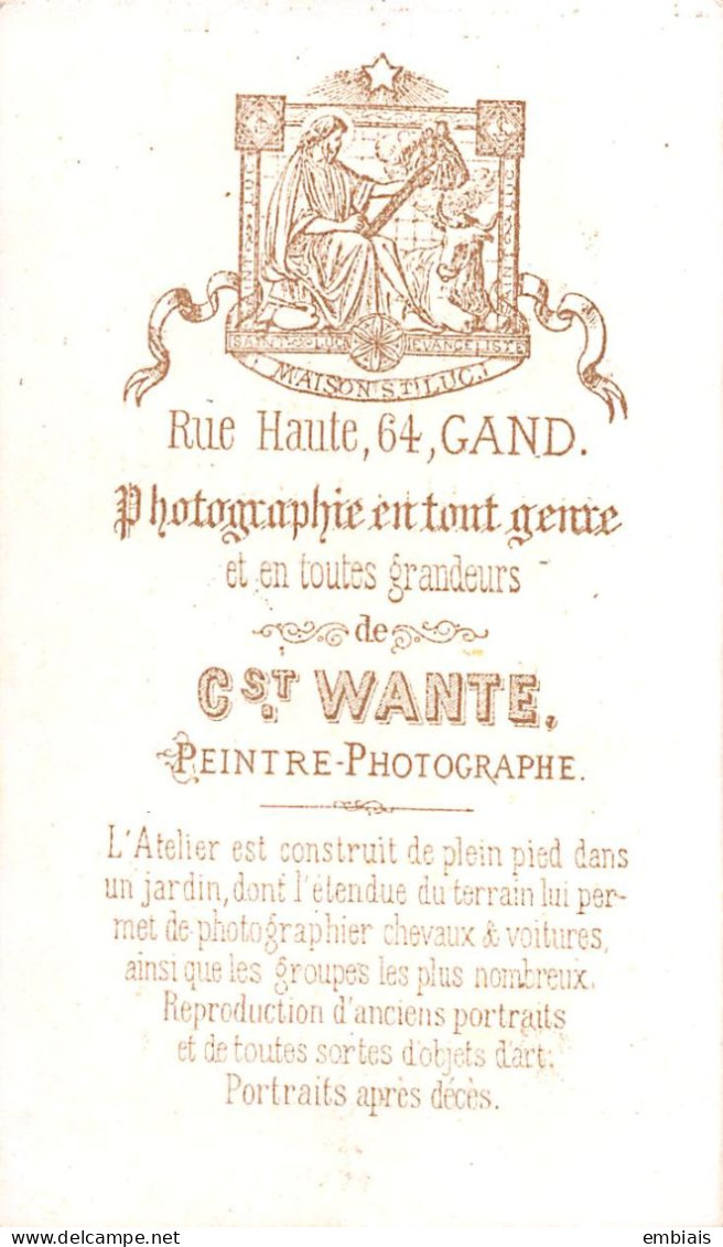 GAND - Photo CDV D'une  Religieuse, Sœur Par Le Photographe C.WANTE Artiste Peintre Photographe, Gand - Old (before 1900)