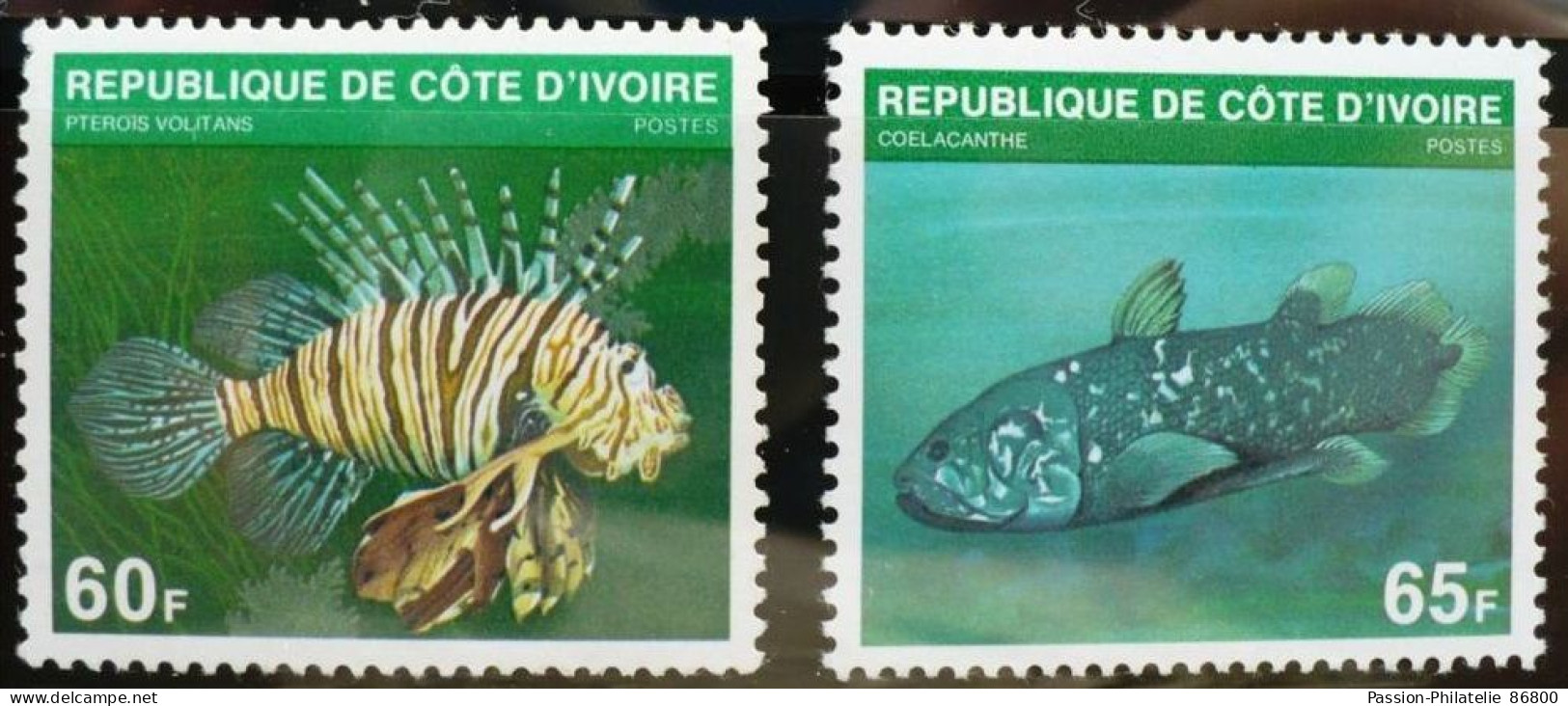 COTE D'IVOIRE: POISSONS (yvert N° 510A+510B) Serie Neuve Sans Charniere ** - Côte D'Ivoire (1960-...)
