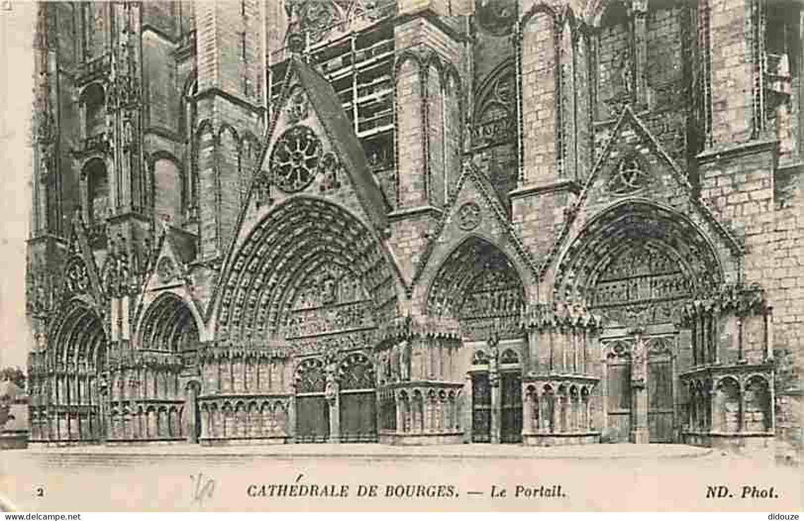 18 - Bourges - La Cathédrale - Voyagée En 1917 - CPA - Voir Scans Recto-Verso - Bourges